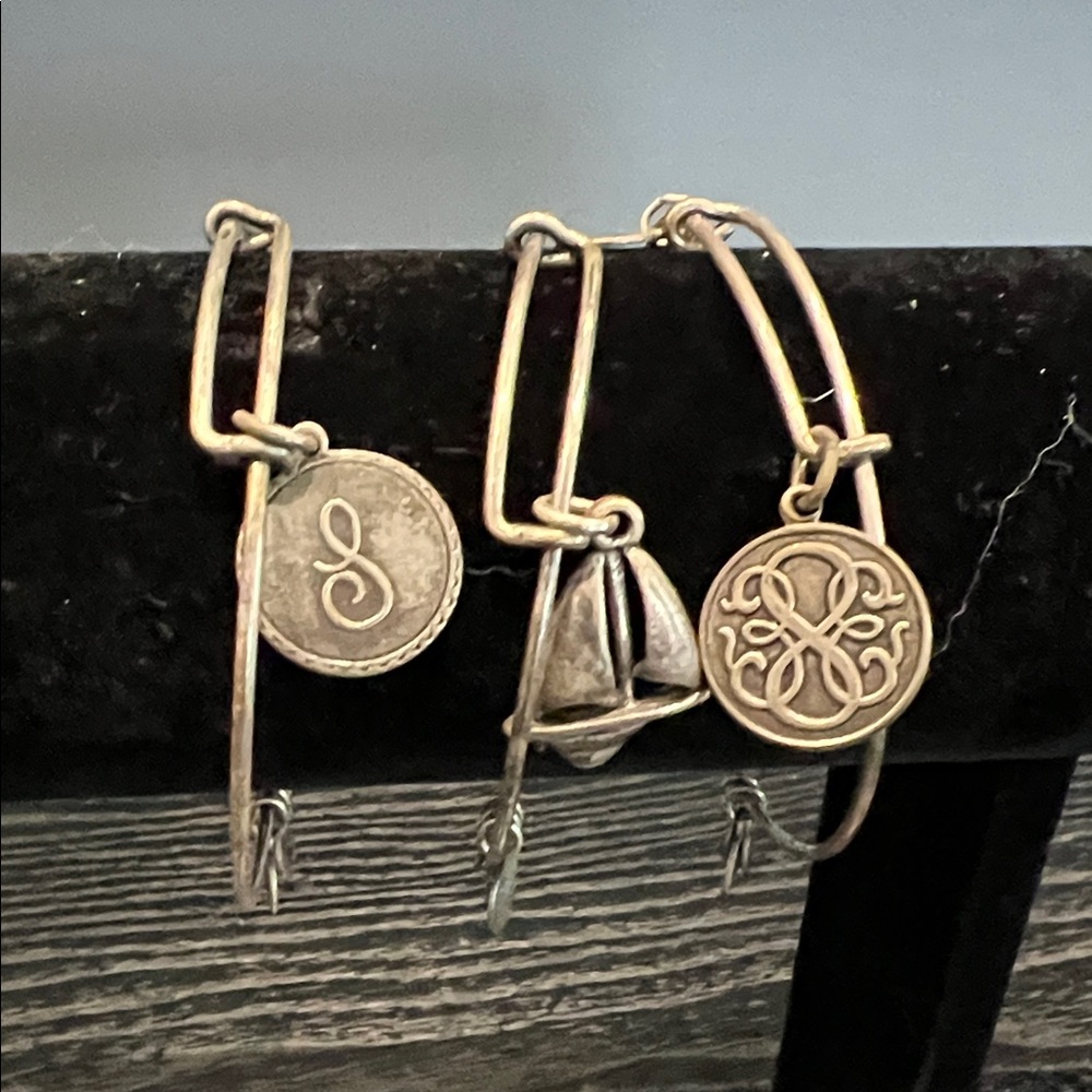 Alex and ani set of silver Charm Bracelets